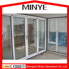 Aluminum wood balcony sliding door/closet sliding door with tempered glass on China WDMA on China WDMA