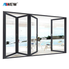 Alwew China Aluminum Balcony Patio Foldable Glass Folding Door Manufacture on China WDMA