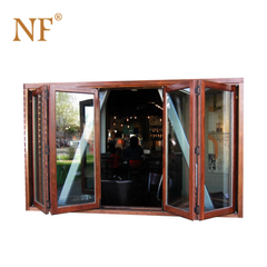 Antique wood look aluminum double glass sliding foldable stackable door on China WDMA on China WDMA