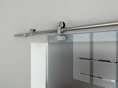Arc Triangle Sliding Door System Top Mount Single Rail Stainless Steel Glass Fittings Slider Track Set on China WDMA