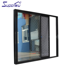 Australia commercial system aluminum frame sliding door with stainless steel security grill cheap sliding door on China WDMA