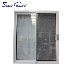 Australia standard aluminium sliding doors used for entry door with security mesh on China WDMA