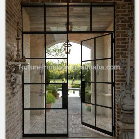 Australia standard double glazing french thermal break steel door with fly screen on China WDMA