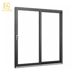 Australia standard windows and doors black double glazed low e glass soundproof exterior patio aluminum sliding door on China WDMA