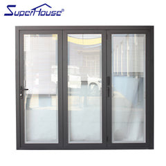 Australian Standard aluminium double glazed doors folding glass door ventilation bifold doors on China WDMA