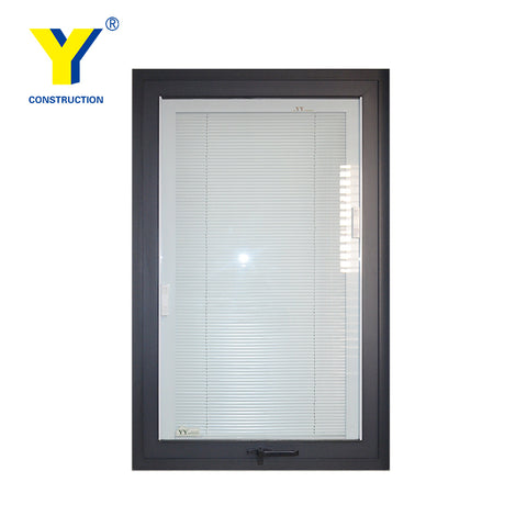Australian Standard as2047& as1288 for Double Glazed Windows Crank Window with built-in Blinds _Adjustable blinds inside