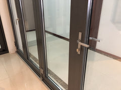 Australian standard 4 panel lowes folding style sliding french doors exterior with retractable fiberglass mosquito net on China WDMA