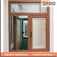 Australian standard aluminum frame profile tempered glass aluminum casement window plantation shutters integrated window on China WDMA