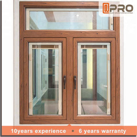 Australian standard aluminum frame profile tempered glass aluminum casement window plantation shutters integrated window on China WDMA