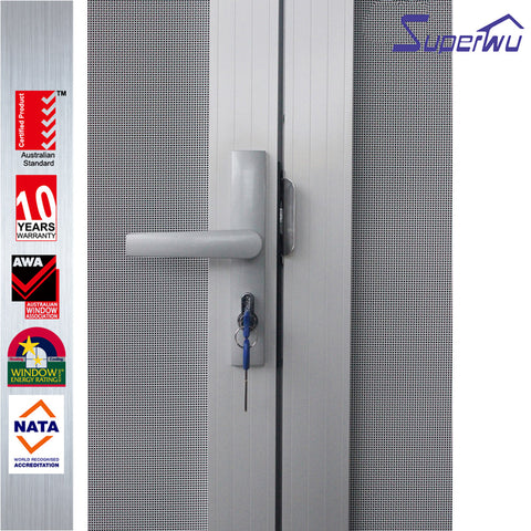 Australian standard security screen Aluminium sliding tempered glass door on China WDMA