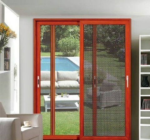 Best Sale With Net Door Mosquito Netting 3 Tracks Aluminum Sliding Window Doors on China WDMA