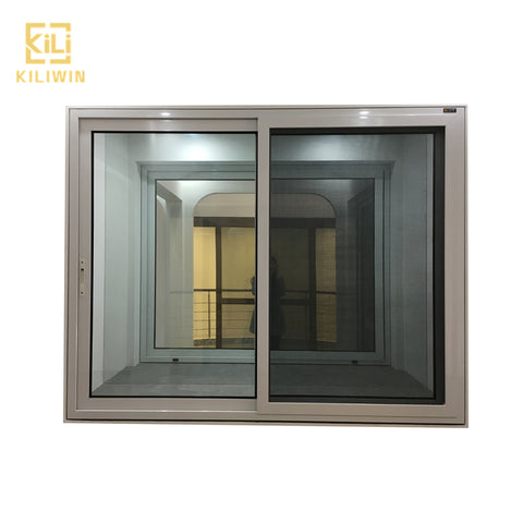 Best price residential windows and doors 3 track powder coated white aluminum temper glass sliding window with mosquito net on China WDMA