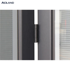 Bifold door entry doors with blinds inserted for privacy on China WDMA