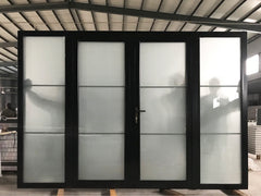 China WDMA Thermal Break Aluminum French Doors Hinged Door with Side Lite German Hardware