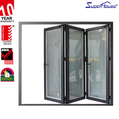 Built-in shutter aluminium frame concertina folding door for living room on China WDMA