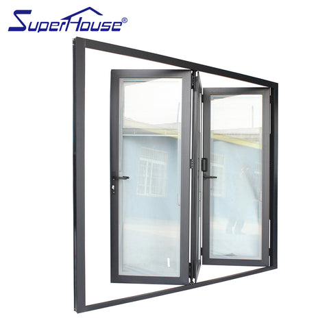 Built-in shutter aluminium frame concertina folding door for living room on China WDMA