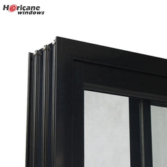 CSA NFRC AS2047 standard cavity black glass 3 panel triple aluminium frame sliding stacker door on China WDMA