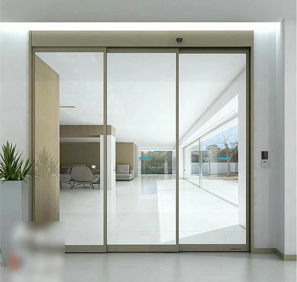 Caesar ES200 three panel aluminum smart patio triple automatic sliding doors with frame for patio on China WDMA