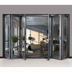 Cheap interior double glazed accordion sliding folding glass doors on China WDMA