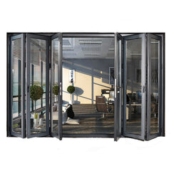 Cheap interior double glazed accordion sliding folding glass doors on China WDMA