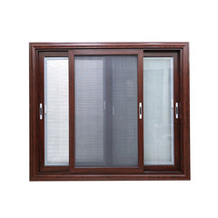 Cheap price fly screen office wood grain anodized aluminium sliding glass window for nigeria market on China WDMA