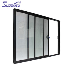 Cheap sound insulation commercial aluminum three rail double glass sliding doors on China WDMA