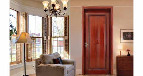 Cheapest composite wood swing entry MDF doors on China WDMA