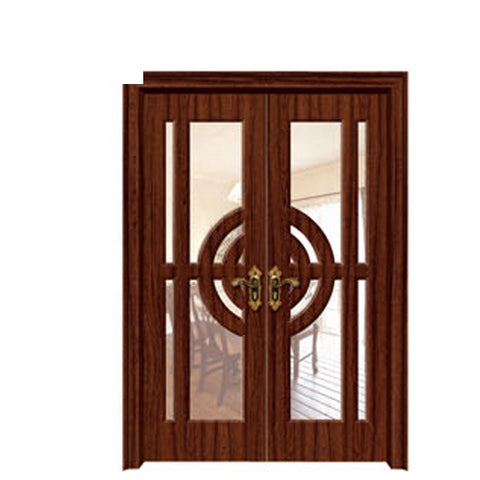 China 2019 latest design modern double open entrance solid wood door design exterior french doors on China WDMA