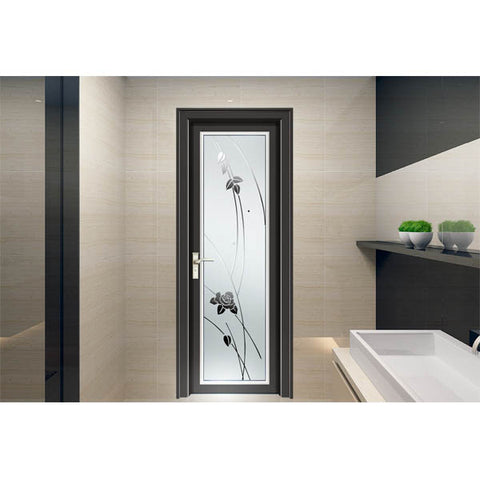 China Supplier New Design Door Aluminium Frame Frosted Double Tempered Glass Interior Toilet Door Entry Door on China WDMA
