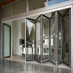 China Wood Color Aluminum Double Glass Folding Door External Doors on China WDMA