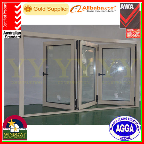 China best commercial and residential aluminium exterior soundproof bifold windows for low price on China WDMA