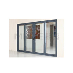 China factory and soundproof with hot insulation aluminum profile with double glass industrial inside blinds folding doors on China WDMA
