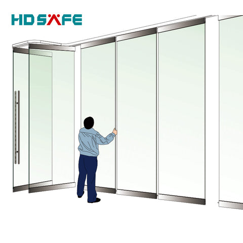 China famous brand frameless glass bi-fold door interior usage folding partition on China WDMA