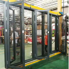 China manufactory high quality aluminum alloy powder coated exterior double glazed bifold doors on China WDMA