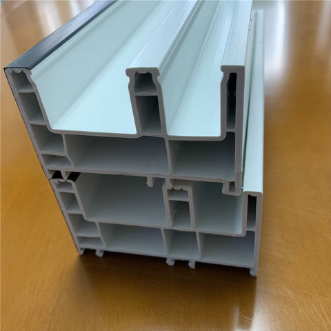 China manufacturer laminated upvc sliding door profils with lower ASA color coating on China WDMA