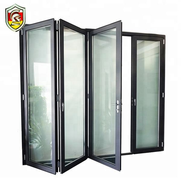 China supplier front house exterior double lowes glass accordion bifold door on China WDMA