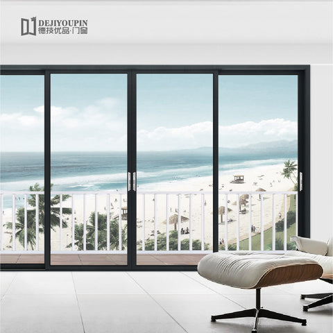 China top 10 Suppliers D100b interior house living room aluminum sliding glass door with burglar proof designs on China WDMA