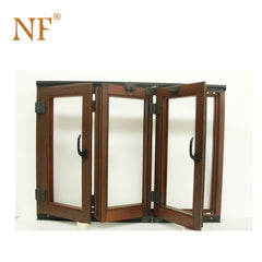 Classic Design Wood look French folding accordion windows on China WDMA