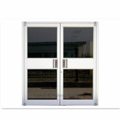 Commercial exterior aluminum glass double entry doors on China WDMA