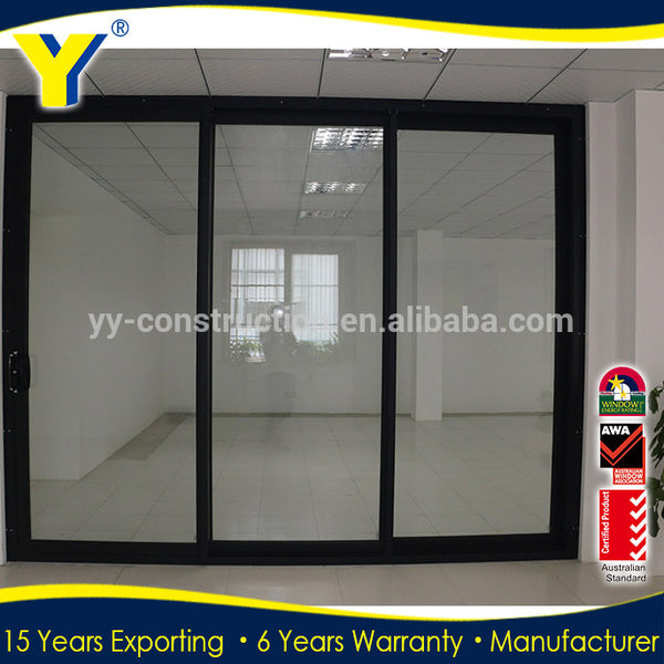 Commercial system aluminium panel sliding doors 3 panel sliding closet doors 3-track sliding closet door triple glass sliding do on China WDMA