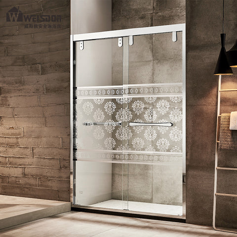 Custom clear tempered glass frameless shower door for hotel / home use on China WDMA