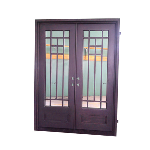 Custom colored oval glass exterior entry wrought iron glass door half moon glass doors on China WDMA