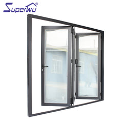 Custom size aluminium frame bi-folding door with three panels with built-in blind retractable flyscreen available on China WDMA