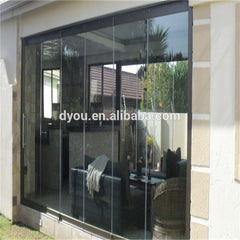 Customized size interior frameless sliding folding glass patio door on China WDMA