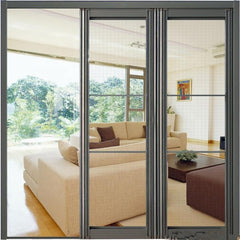 DY 3Panel Standard Size Aluminum Alloy Balcony Double Sliding Screen Door With Rail on China WDMA