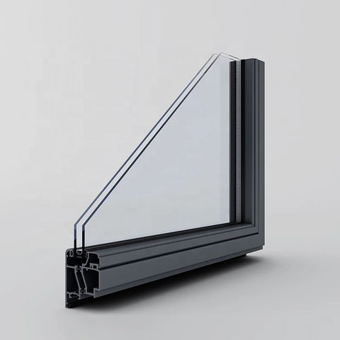 Dark grey thermal break double glazed aluminum windows on China WDMA