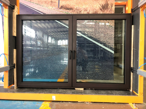 WDMA 96x80 sliding patio door impact narrow frame window