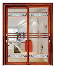 Direct Sale horizontal grain printed aluminum alloy aluminum screen glass folding Aluminum Sliding Door on China WDMA