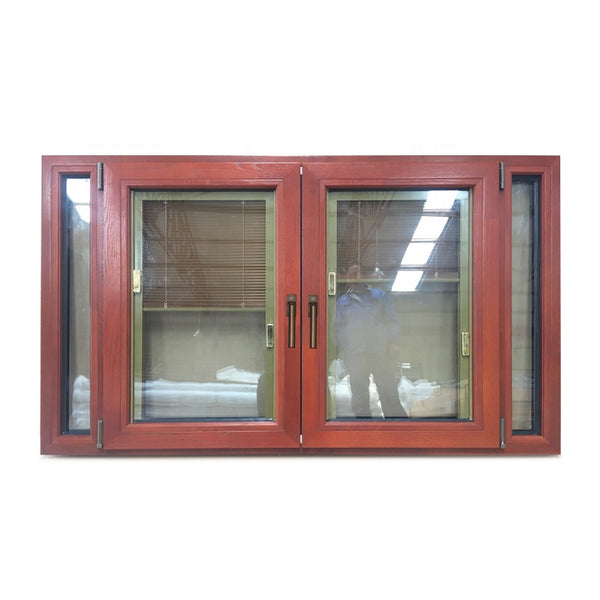 Double Casement Windows Aluminum Wood Composite Integral Blinds Tilt Turn Window on China WDMA