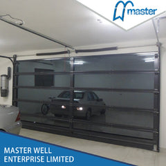 Double car colored aluminum composite glass garage door panels on China WDMA